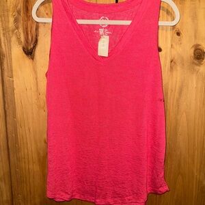 Maurices Bright Pink V-Neck Tank Top